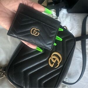 GG MARMONT MINI SHOULDER BAG AND CARD CASE